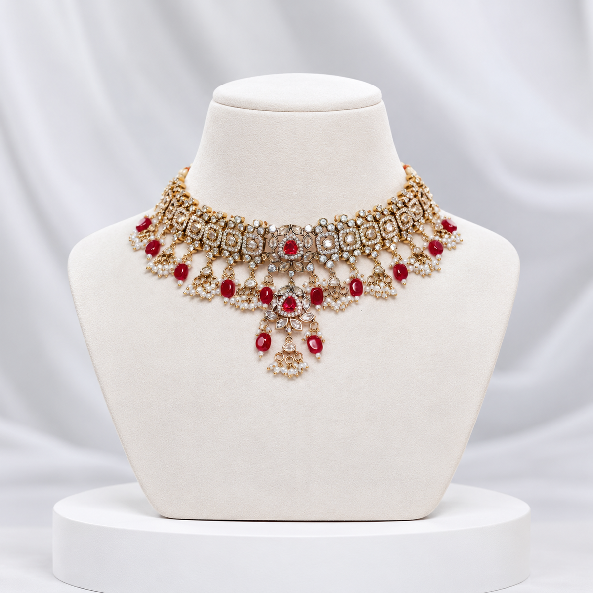 Emerald Ruby charm necklace