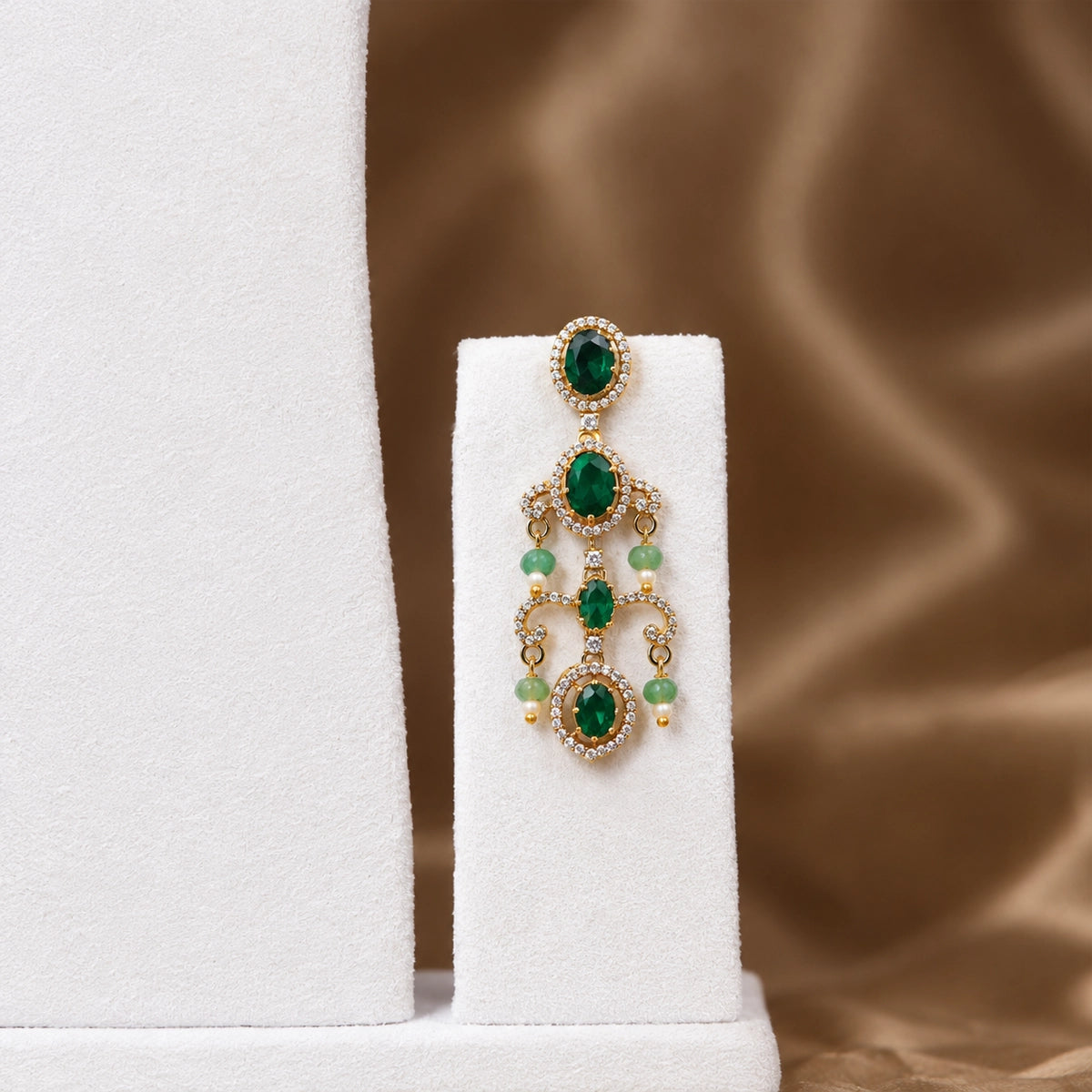 Emerald-style crystal necklace