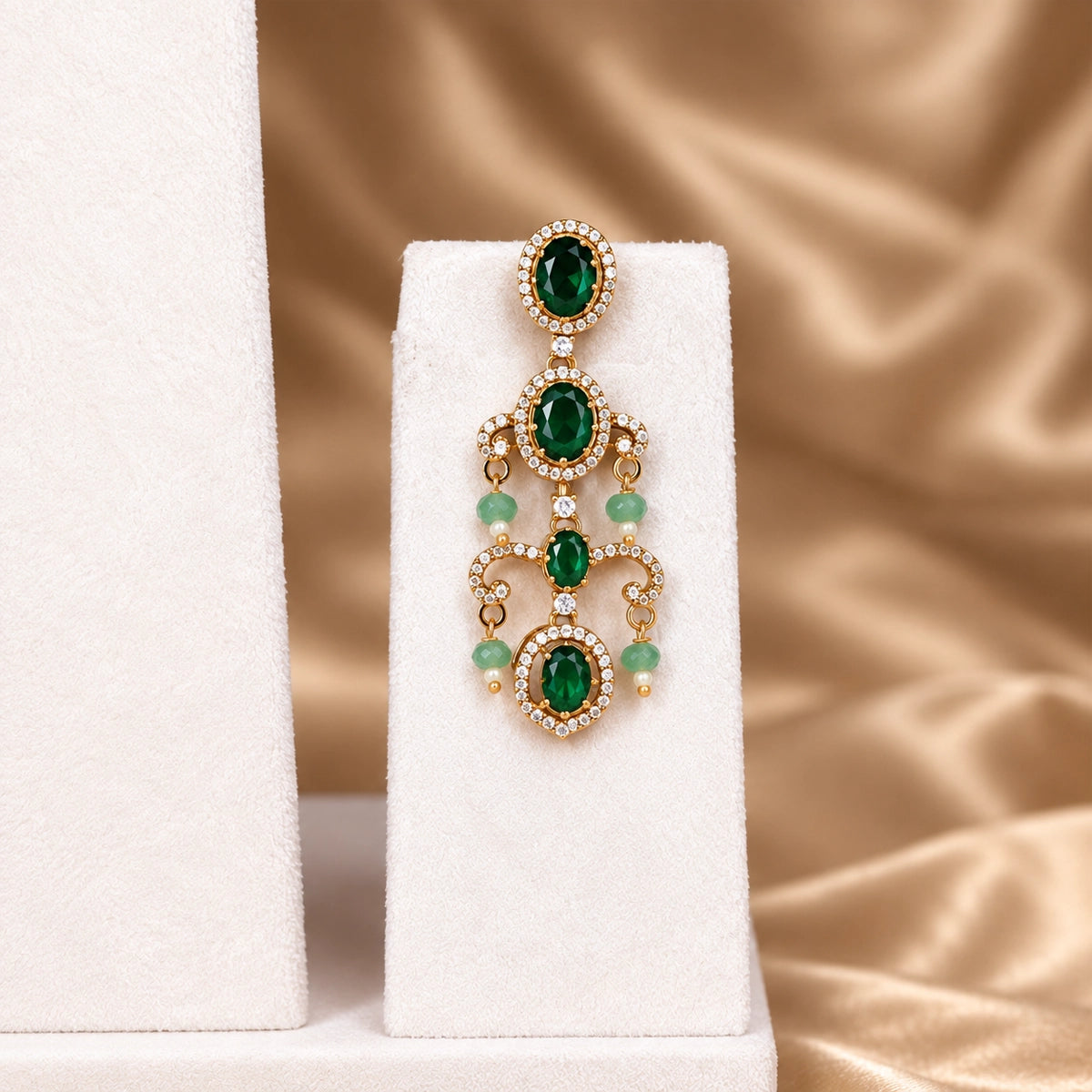 Emerald-style crystal necklace