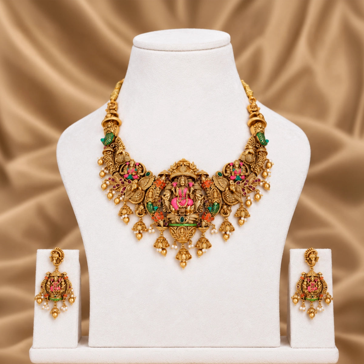 Goddess Lakshmi and Peacock motifs