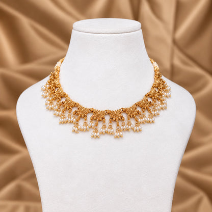 Lotus Motif Temple Necklace