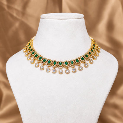 Zircon Emerald Drop Necklace