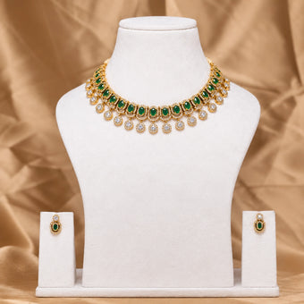 Zircon Emerald Drop Necklace