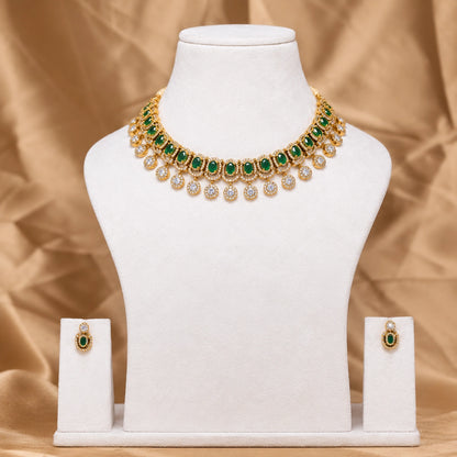 Zircon Emerald Drop Necklace
