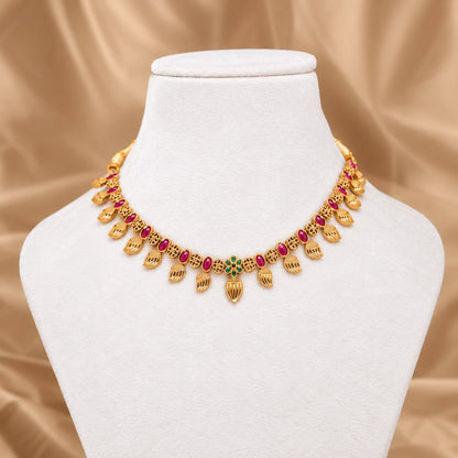 Antique Matte Gold Mango Necklace
