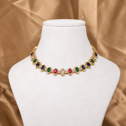 Antique Navratna Link Necklace