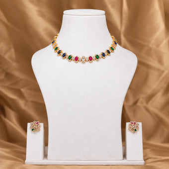 Antique Navratna Link Necklace