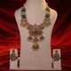 Goddess Lakshmi Antique Gold Temple Necklace Set