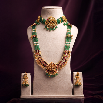 Green beads kempu stone haram